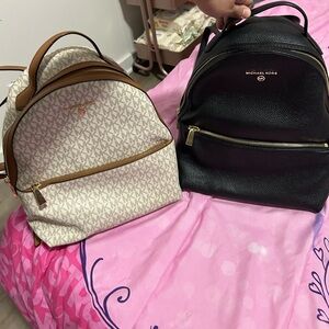 Michael Kors Cream and Black Backpack Duo